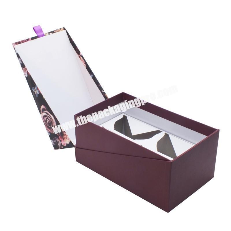 Matt lamination book shape 2pcs coffee cup packaging box