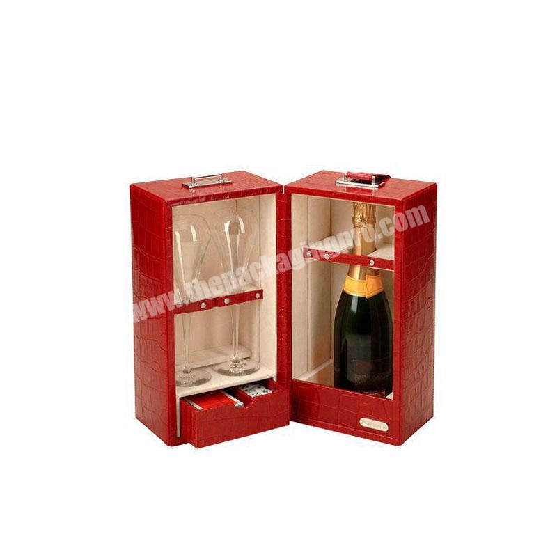 Design luxury cardboard biodegradable wine glass wholesale packaging wine gift boxes