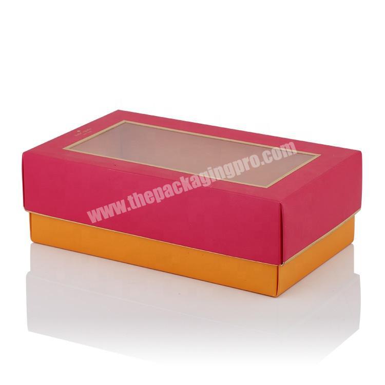 Cheap Customized Art Coated Craft Paper Gift Box With Clear Window