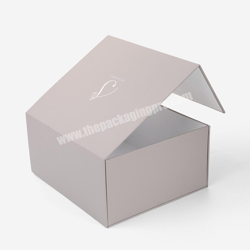 New Design Custom Luxury Logo Printed Flat Embossed Paper Folding Gift Boxes with Magnetic Lid