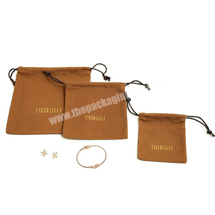 Factory Custom Printed Canvas Fabric Wrap Drawstring Pouch Gift Packaging Bags With Logo